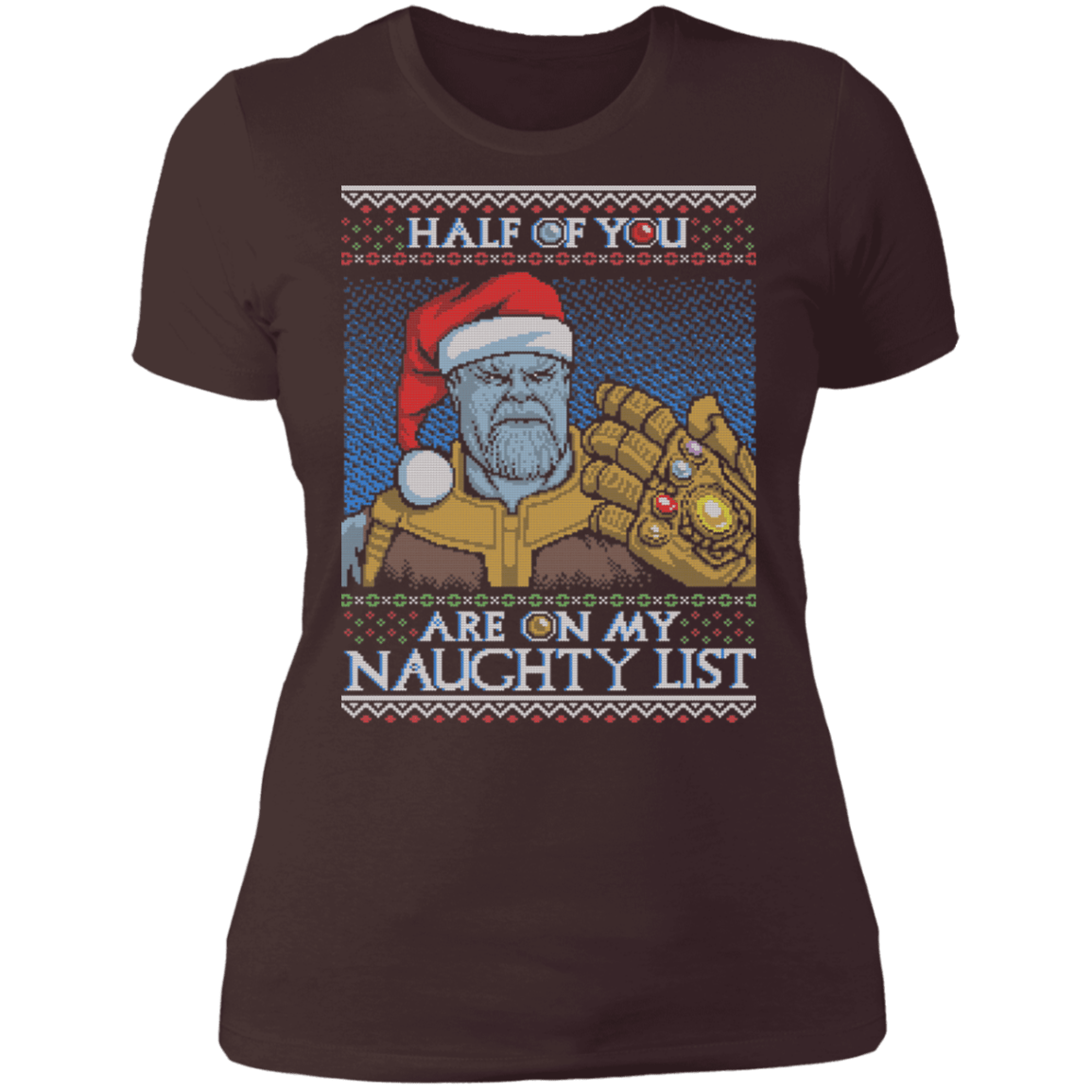 T-Shirts Dark Chocolate / S Thanos Naughty List Women's Premium T-Shirt