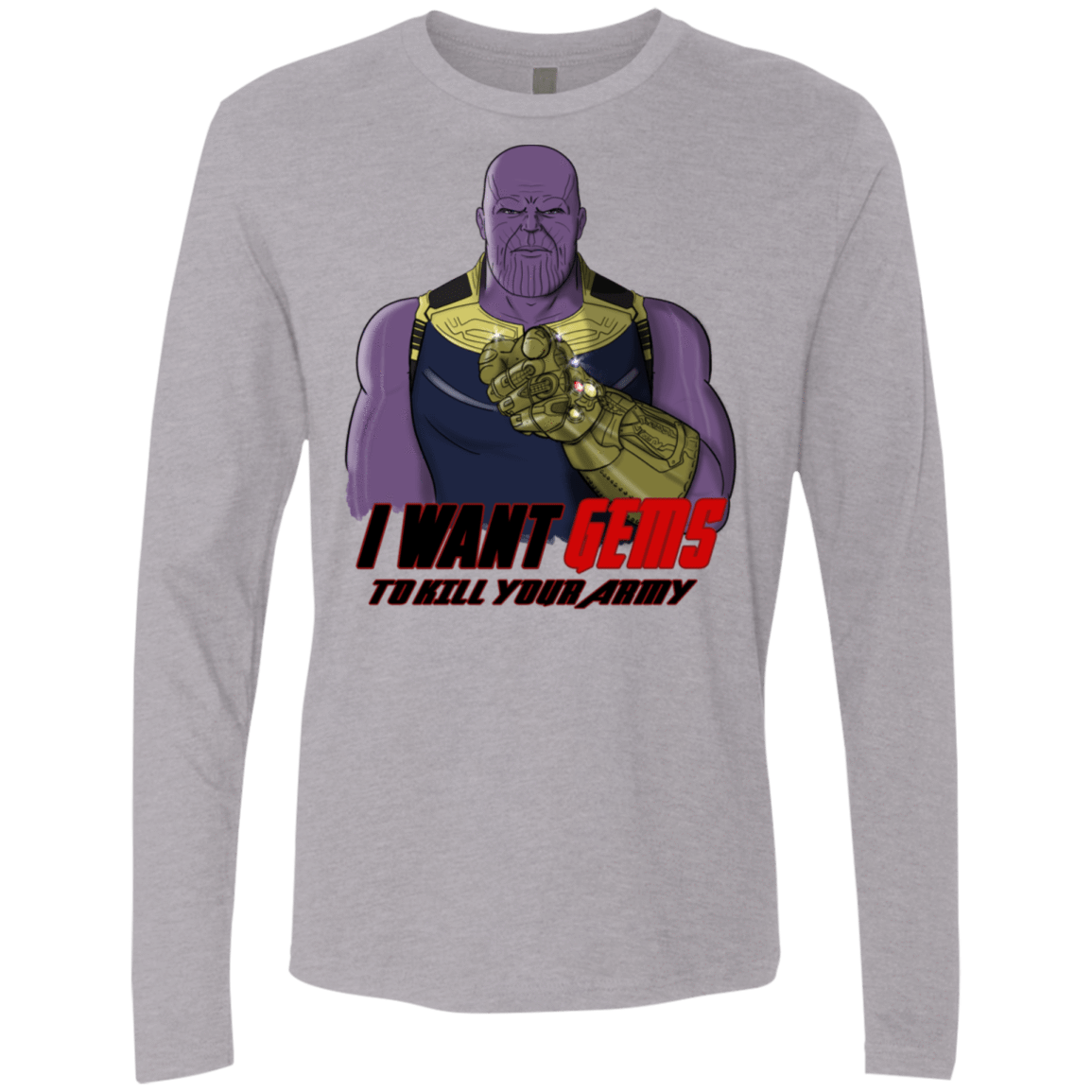 T-Shirts Heather Grey / S Thanos Sam Men's Premium Long Sleeve