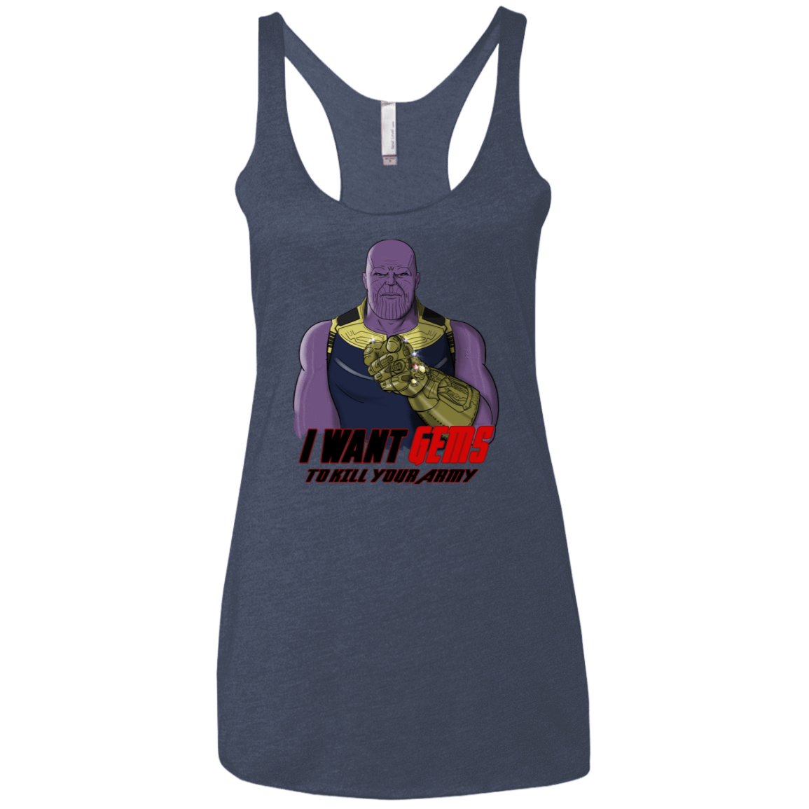T-Shirts Vintage Navy / X-Small Thanos Sam Women's Triblend Racerback Tank