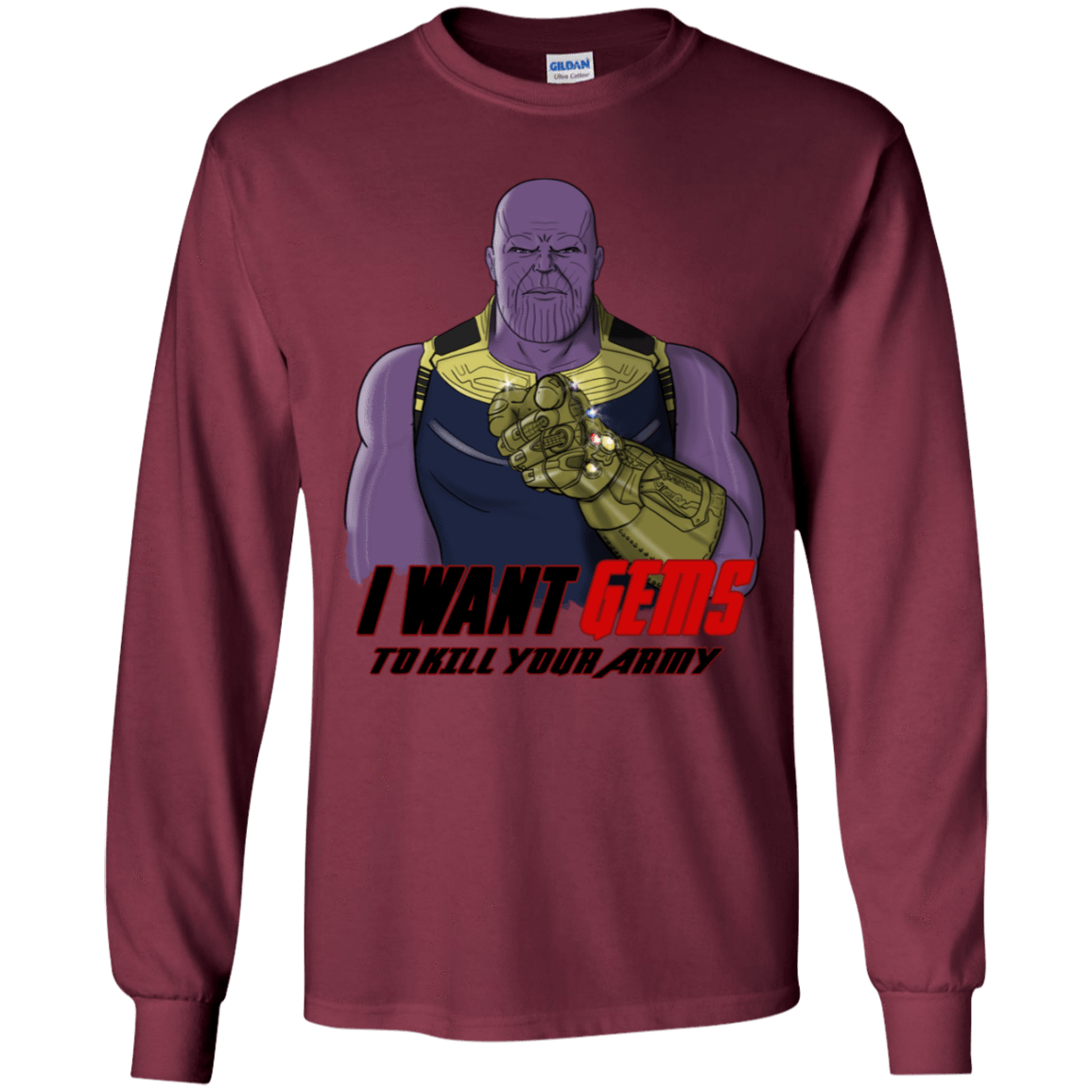T-Shirts Maroon / YS Thanos Sam Youth Long Sleeve T-Shirt