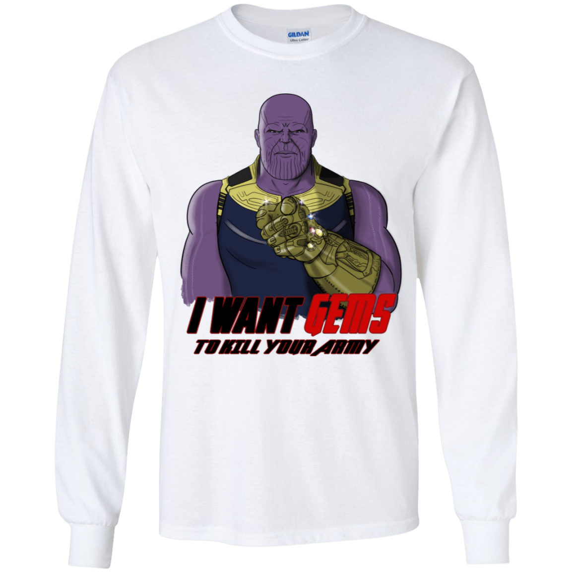 T-Shirts White / YS Thanos Sam Youth Long Sleeve T-Shirt