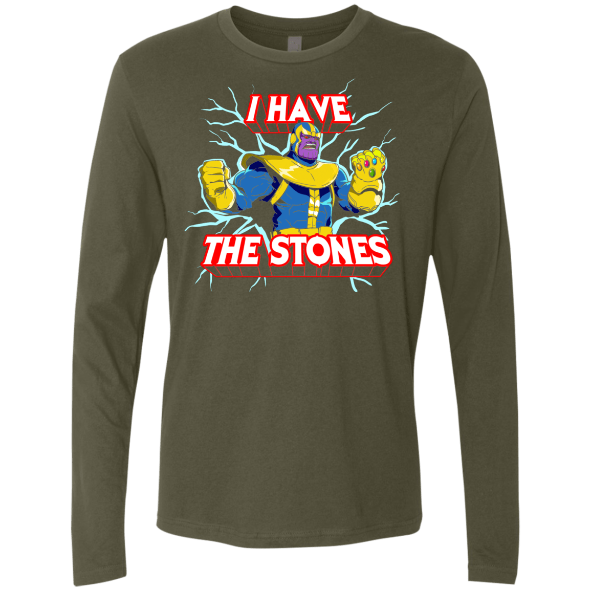 T-Shirts Military Green / S Thanos stones Men's Premium Long Sleeve