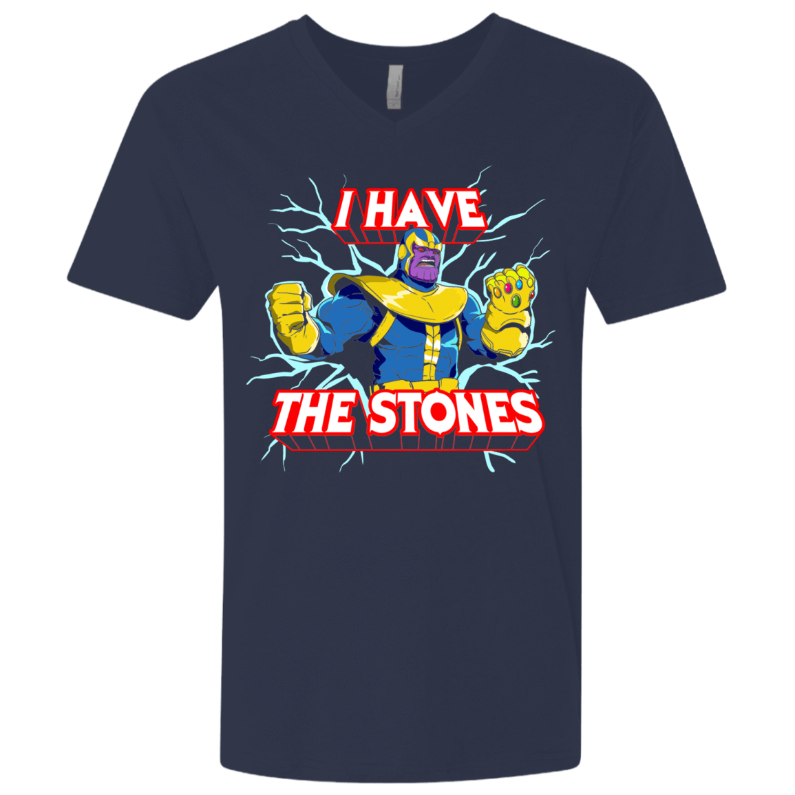 T-Shirts Midnight Navy / X-Small Thanos stones Men's Premium V-Neck