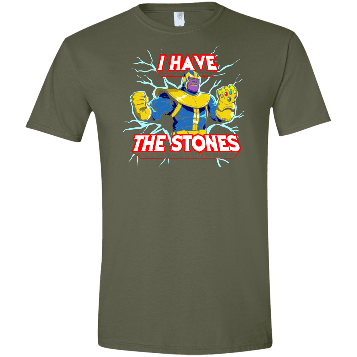 T-Shirts Military Green / S Thanos stones Men's Semi-Fitted Softstyle