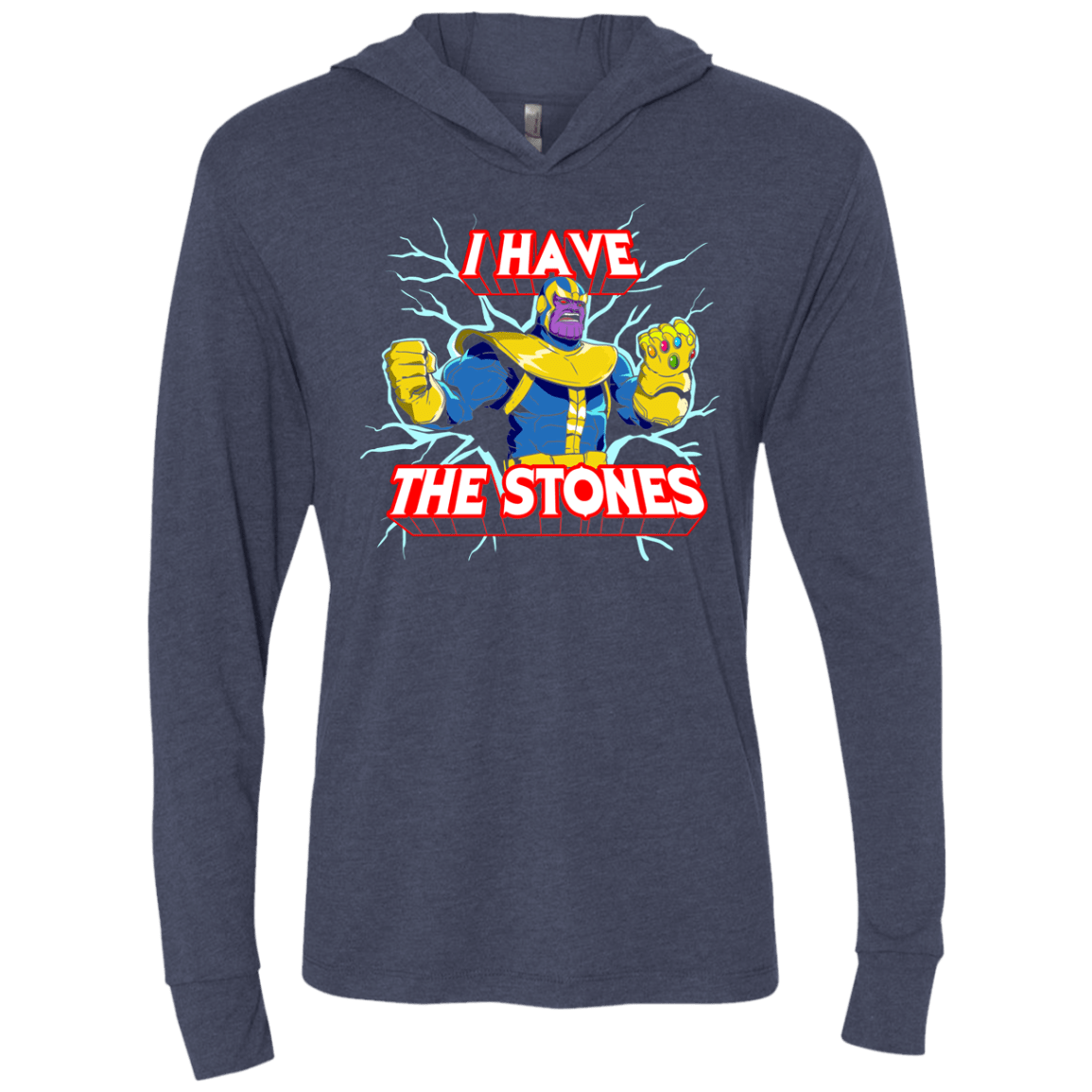 T-Shirts Vintage Navy / X-Small Thanos stones Triblend Long Sleeve Hoodie Tee