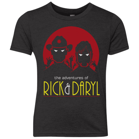 T-Shirts Vintage Black / YXS The Adventures of Rick and Daryl Youth Triblend T-Shirt