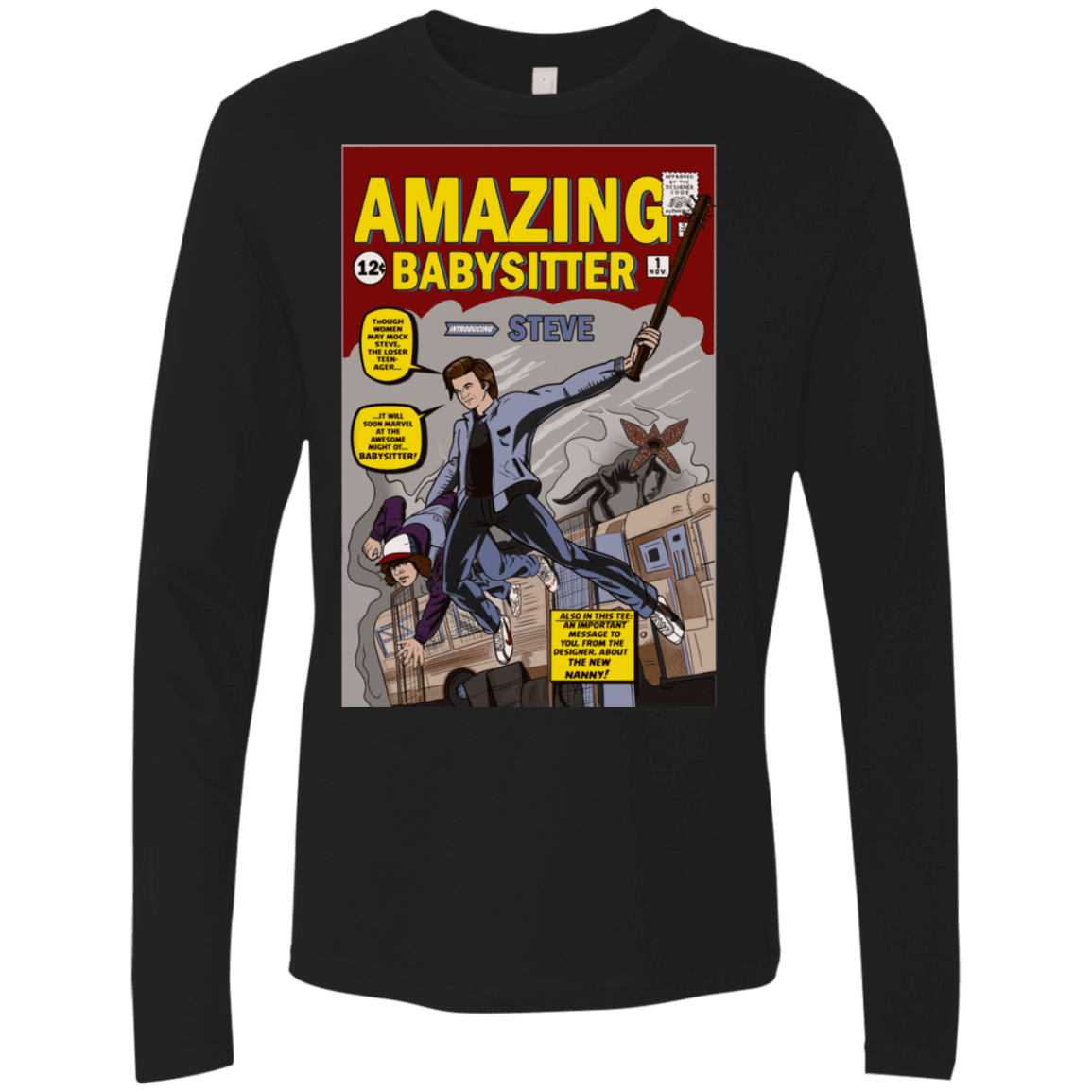 T-Shirts Black / S The Amazing Babysitter Men's Premium Long Sleeve