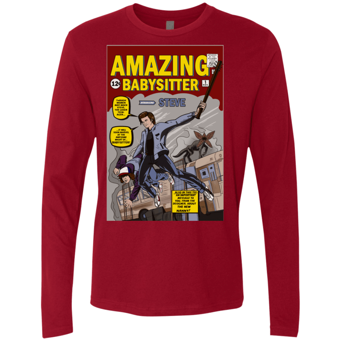 T-Shirts Cardinal / S The Amazing Babysitter Men's Premium Long Sleeve
