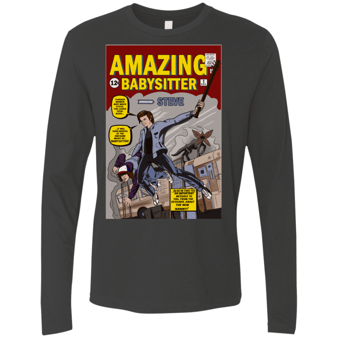T-Shirts Heavy Metal / S The Amazing Babysitter Men's Premium Long Sleeve