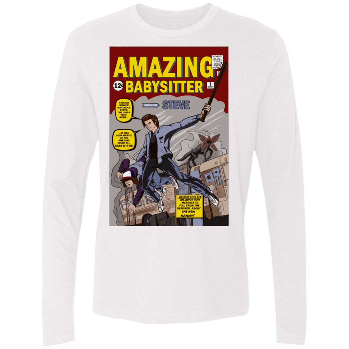 T-Shirts White / S The Amazing Babysitter Men's Premium Long Sleeve