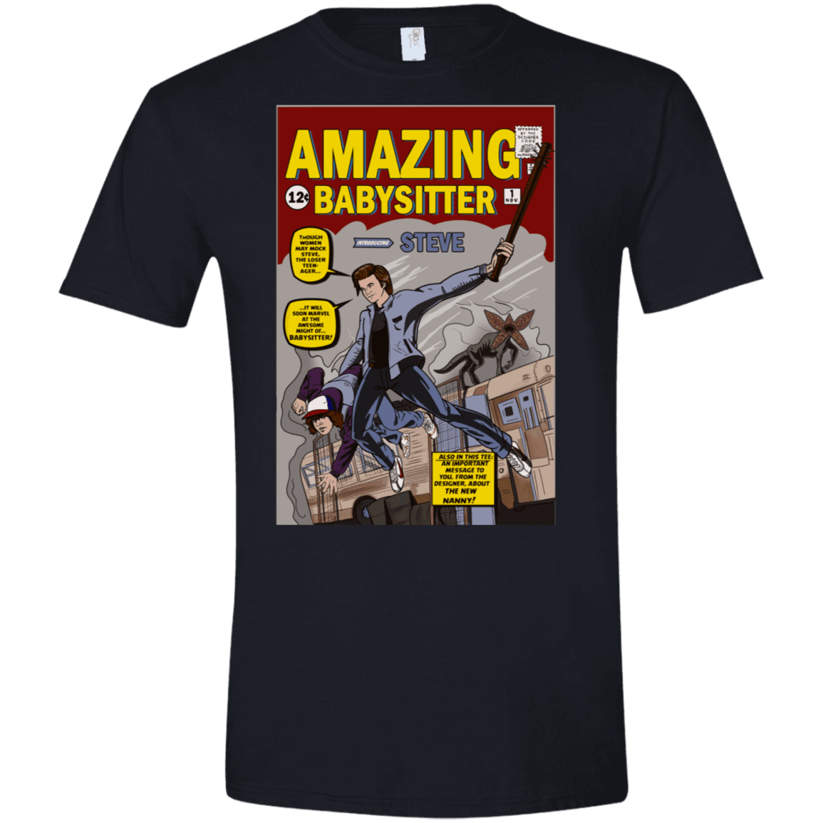 T-Shirts Black / X-Small The Amazing Babysitter Men's Semi-Fitted Softstyle