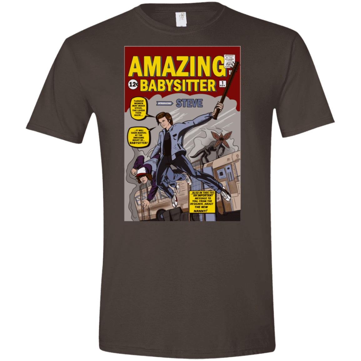 T-Shirts Dark Chocolate / S The Amazing Babysitter Men's Semi-Fitted Softstyle