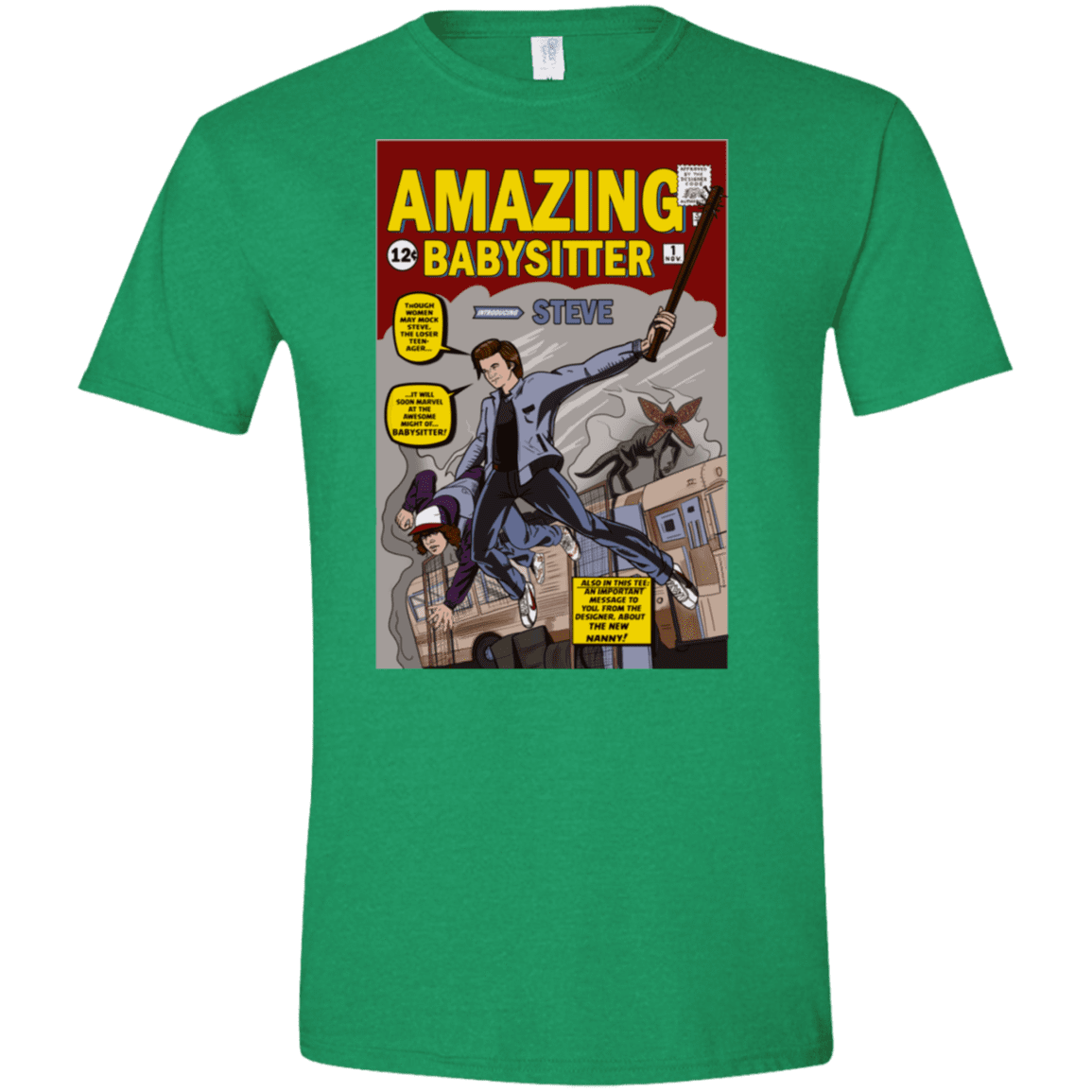 T-Shirts Heather Irish Green / M The Amazing Babysitter Men's Semi-Fitted Softstyle