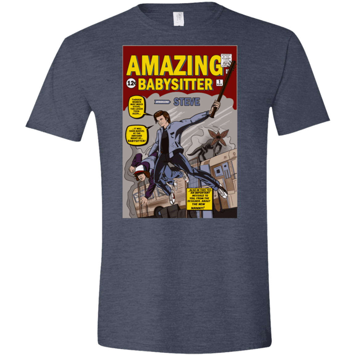 T-Shirts Heather Navy / S The Amazing Babysitter Men's Semi-Fitted Softstyle