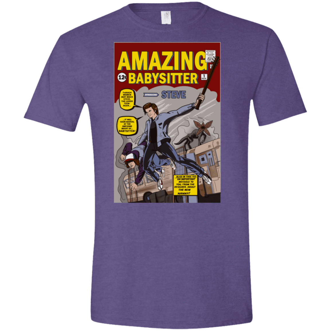 T-Shirts Heather Purple / S The Amazing Babysitter Men's Semi-Fitted Softstyle