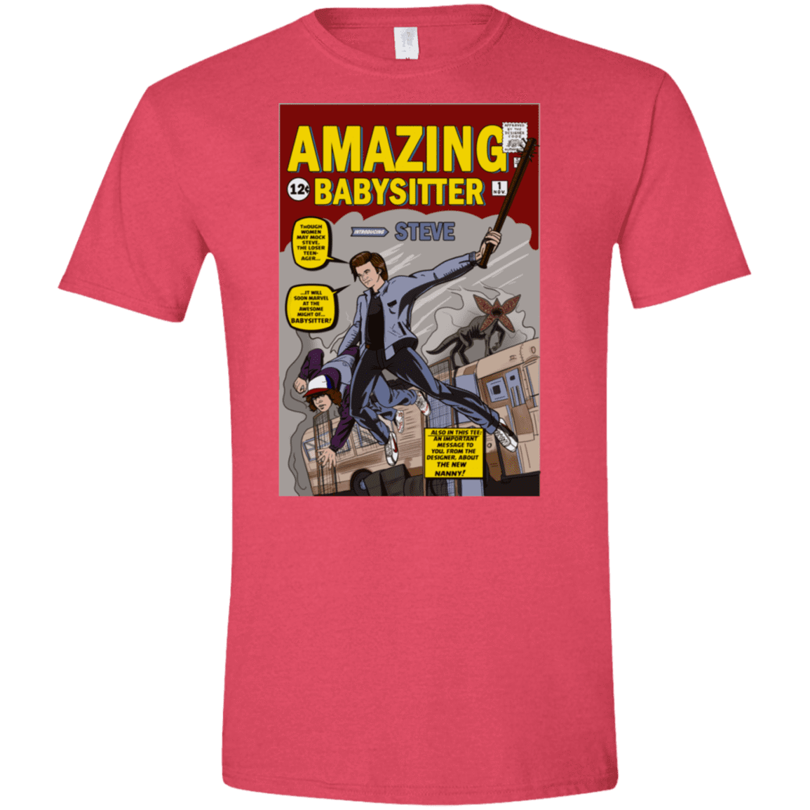 T-Shirts Heather Red / S The Amazing Babysitter Men's Semi-Fitted Softstyle
