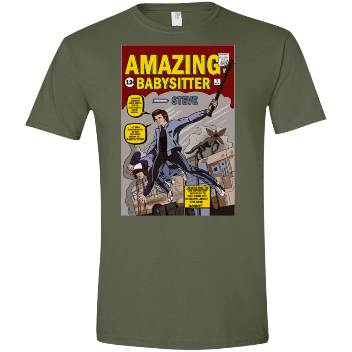 T-Shirts Military Green / S The Amazing Babysitter Men's Semi-Fitted Softstyle