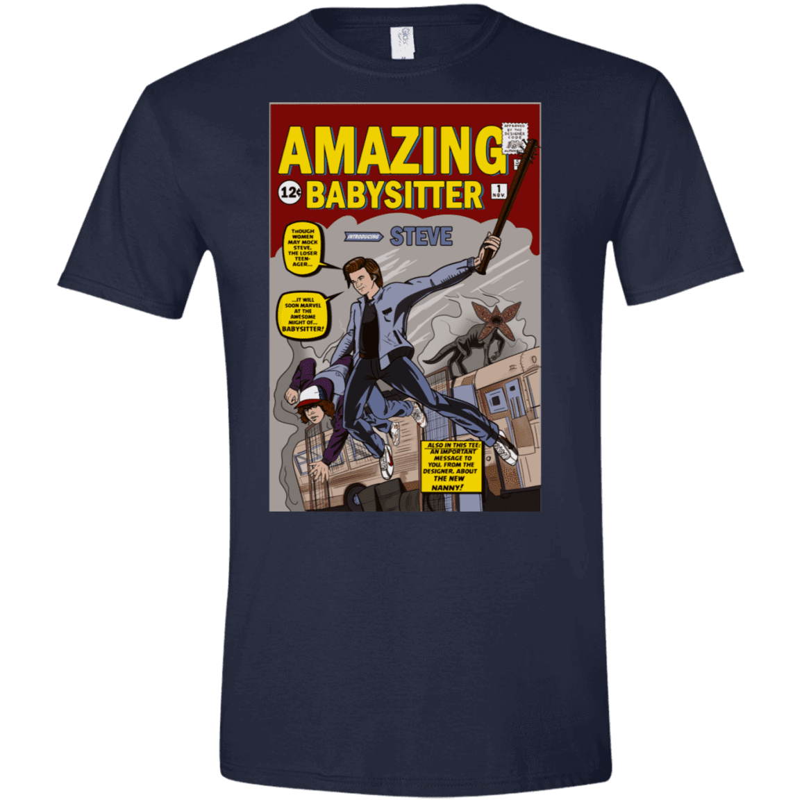 T-Shirts Navy / X-Small The Amazing Babysitter Men's Semi-Fitted Softstyle