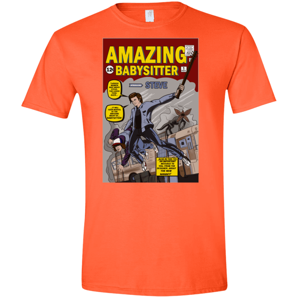 T-Shirts Orange / S The Amazing Babysitter Men's Semi-Fitted Softstyle