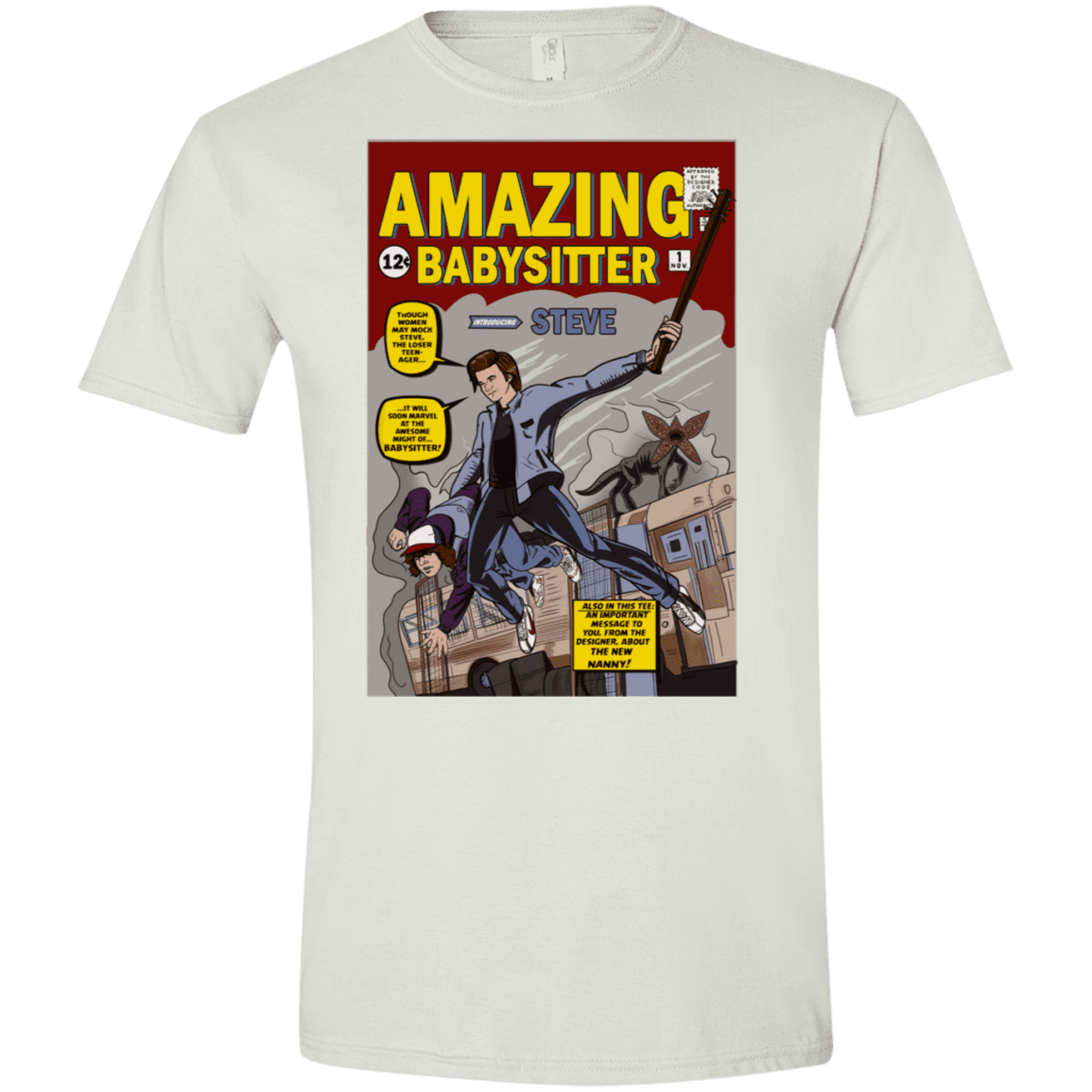 T-Shirts White / X-Small The Amazing Babysitter Men's Semi-Fitted Softstyle