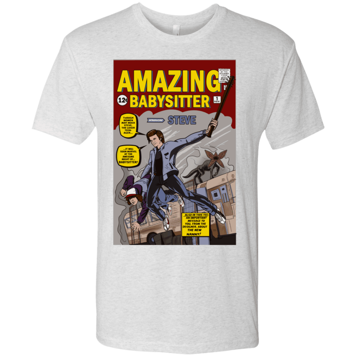 T-Shirts Heather White / S The Amazing Babysitter Men's Triblend T-Shirt