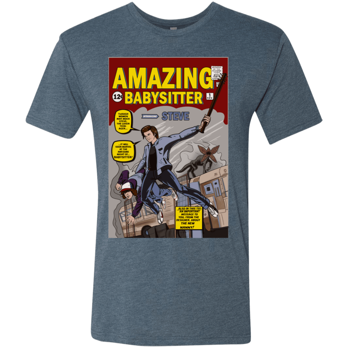 T-Shirts Indigo / S The Amazing Babysitter Men's Triblend T-Shirt