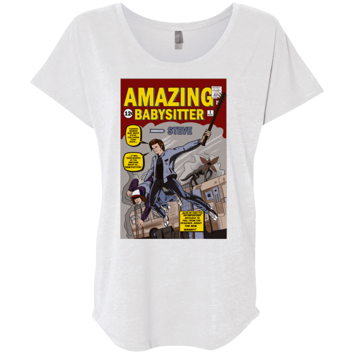 T-Shirts Heather White / X-Small The Amazing Babysitter Triblend Dolman Sleeve