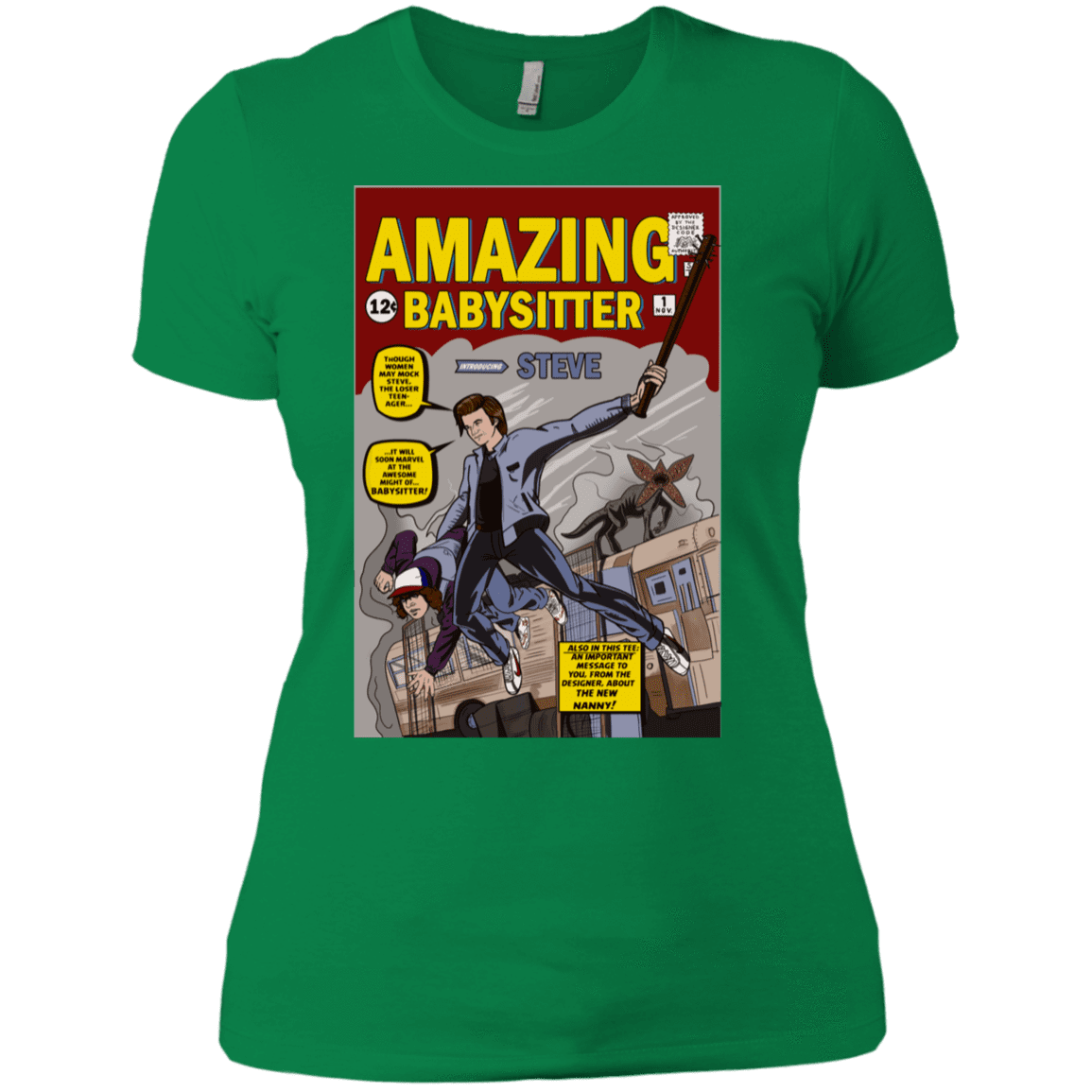 T-Shirts Kelly Green / X-Small The Amazing Babysitter Women's Premium T-Shirt