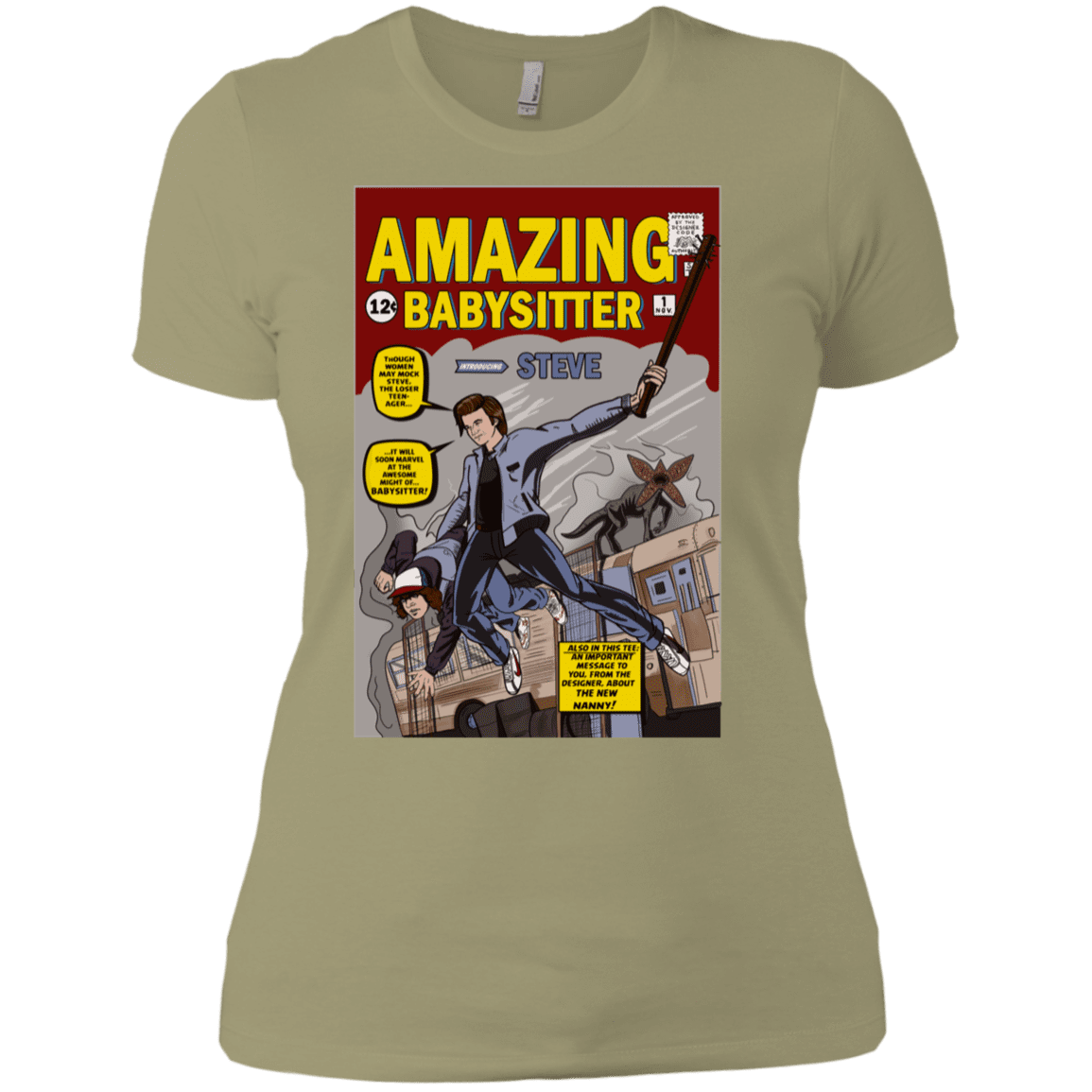T-Shirts Light Olive / X-Small The Amazing Babysitter Women's Premium T-Shirt