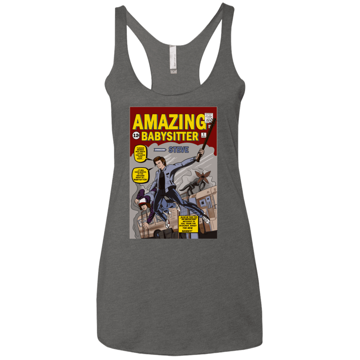 T-Shirts Premium Heather / X-Small The Amazing Babysitter Women's Triblend Racerback Tank