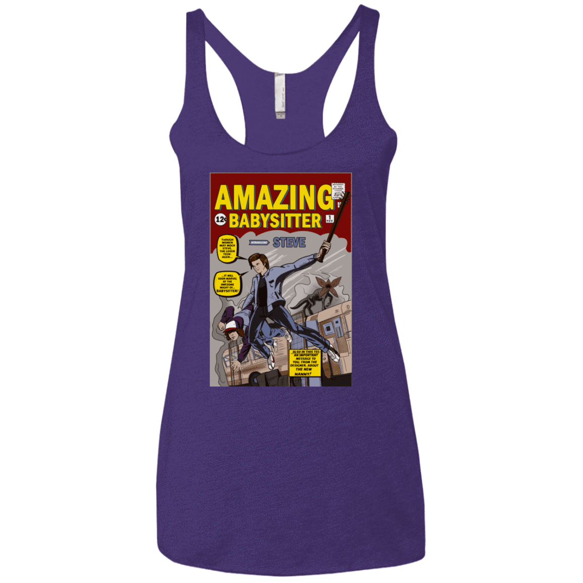 T-Shirts Purple Rush / X-Small The Amazing Babysitter Women's Triblend Racerback Tank