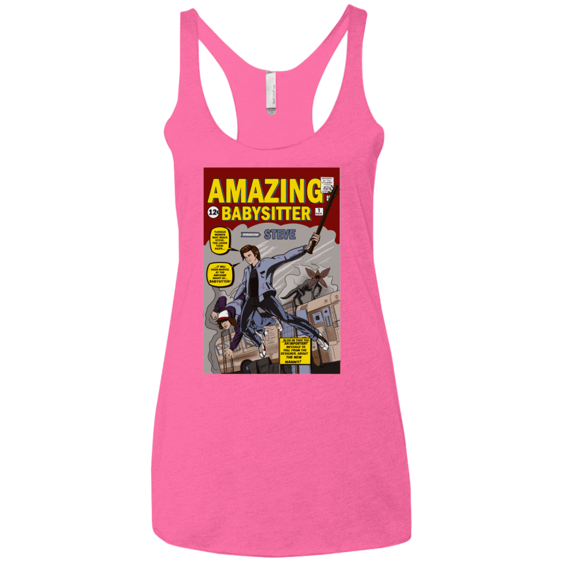 T-Shirts Vintage Pink / X-Small The Amazing Babysitter Women's Triblend Racerback Tank
