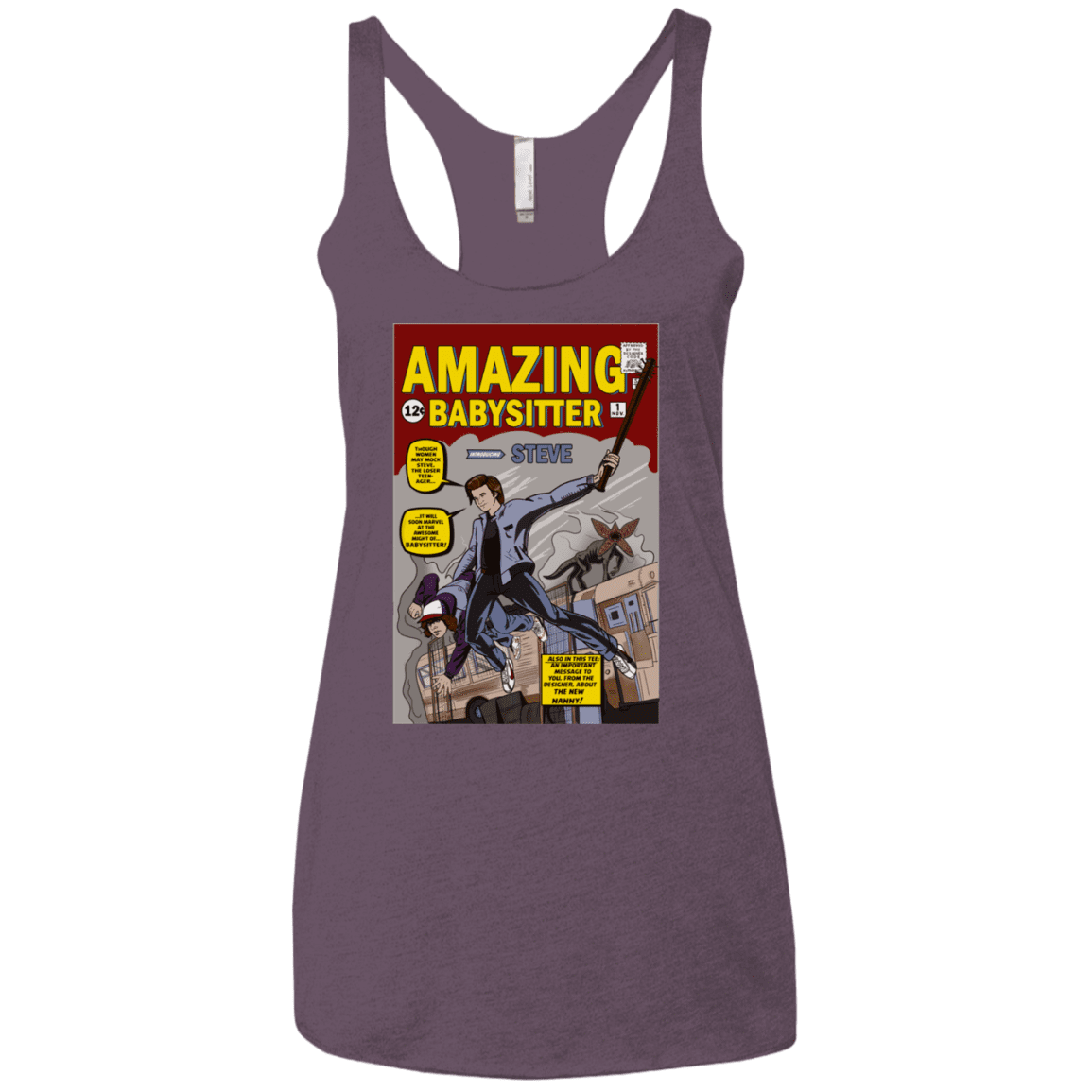 T-Shirts Vintage Purple / X-Small The Amazing Babysitter Women's Triblend Racerback Tank
