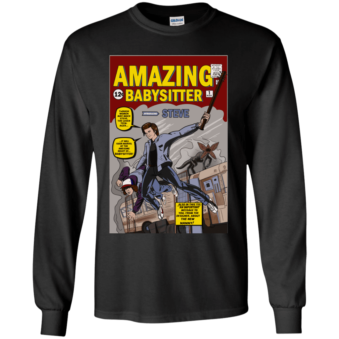 T-Shirts Black / YS The Amazing Babysitter Youth Long Sleeve T-Shirt