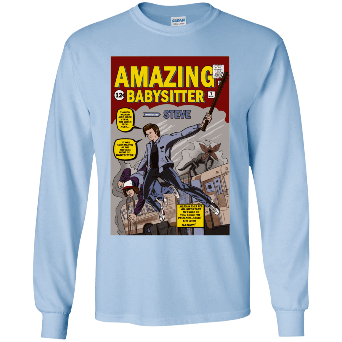 T-Shirts Light Blue / YS The Amazing Babysitter Youth Long Sleeve T-Shirt