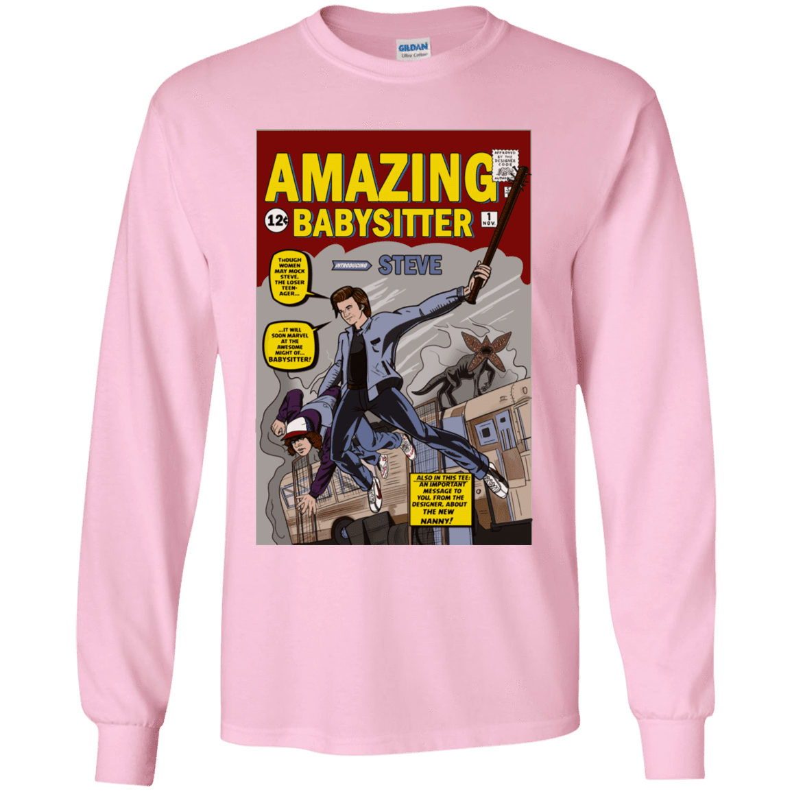 T-Shirts Light Pink / YS The Amazing Babysitter Youth Long Sleeve T-Shirt