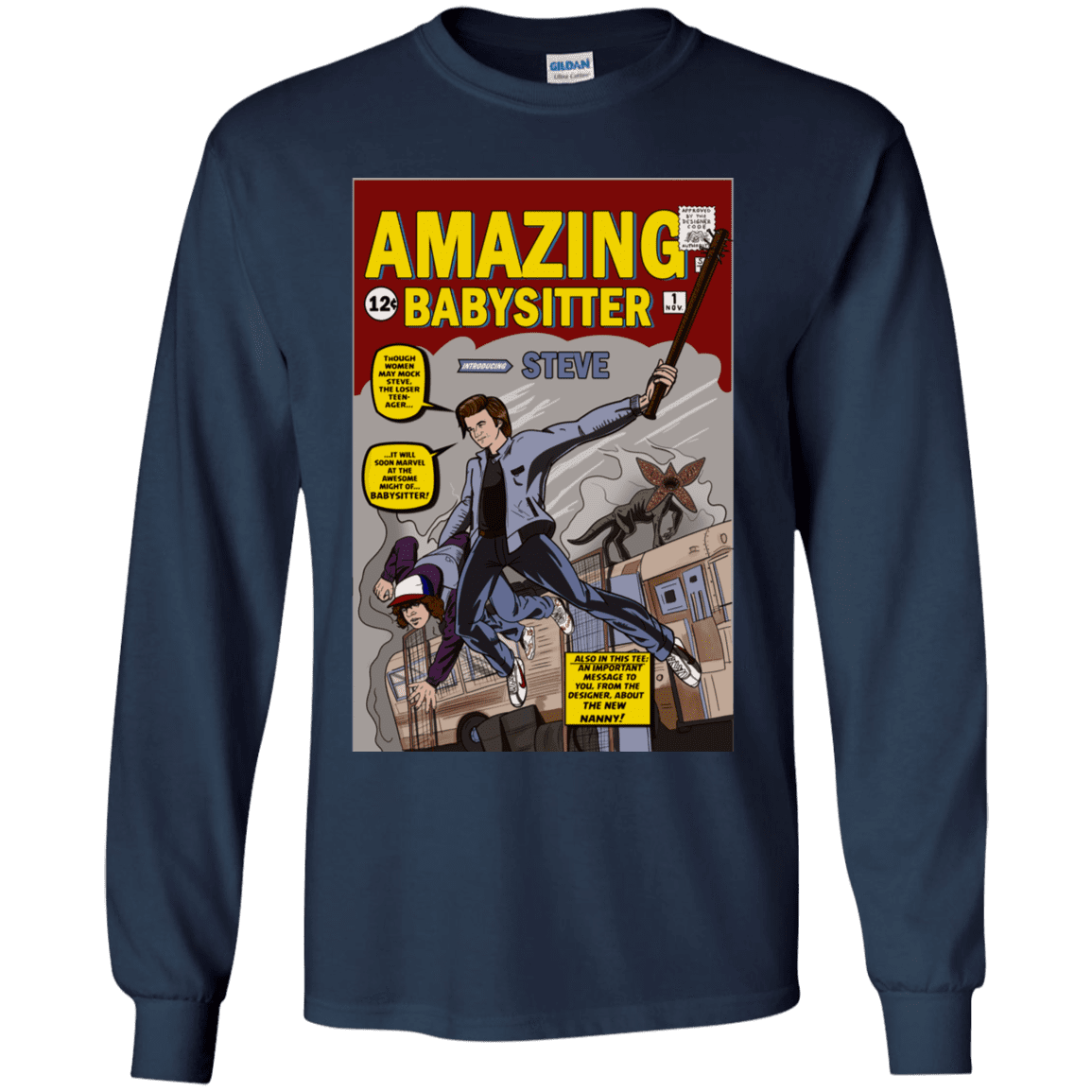 T-Shirts Navy / YS The Amazing Babysitter Youth Long Sleeve T-Shirt