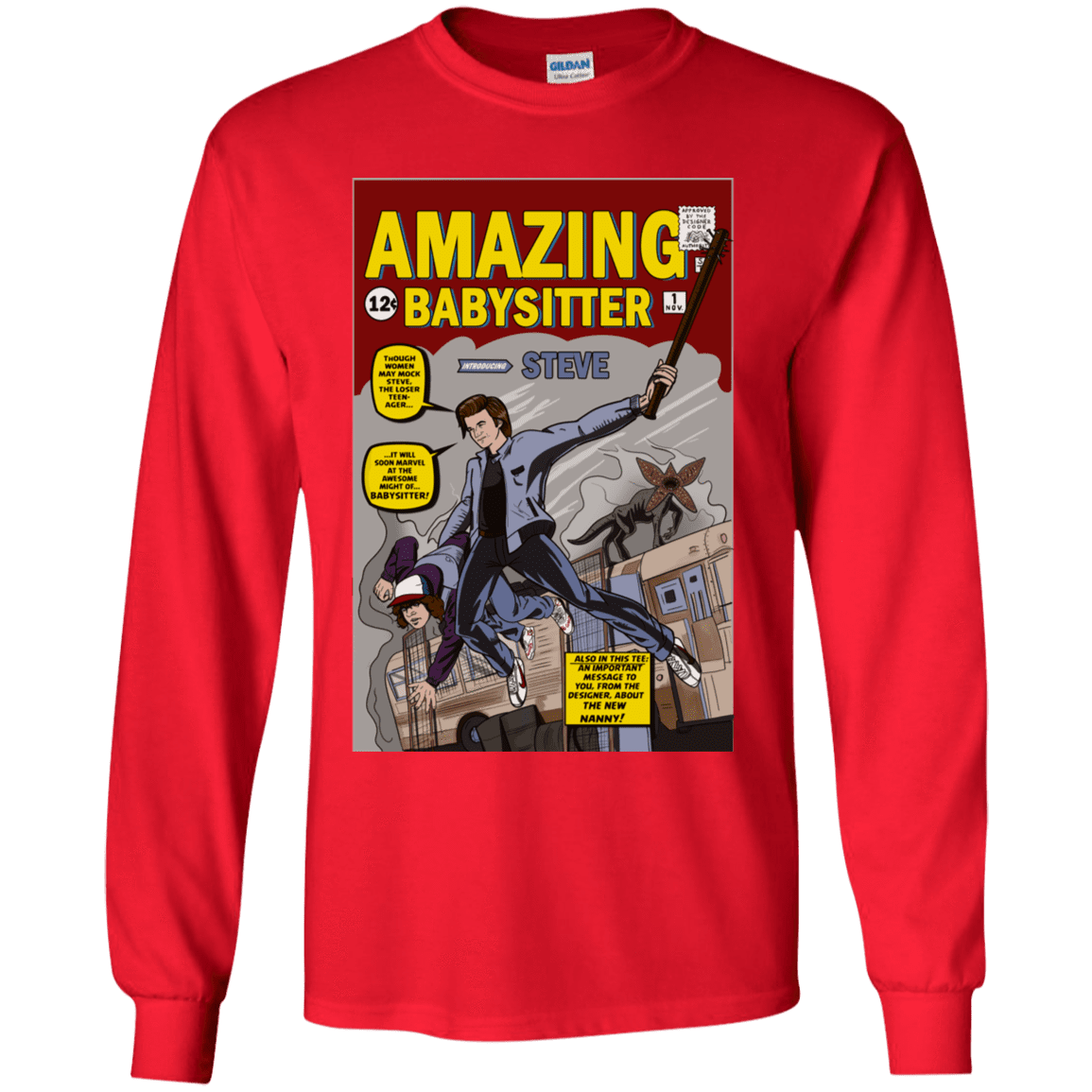T-Shirts Red / YS The Amazing Babysitter Youth Long Sleeve T-Shirt