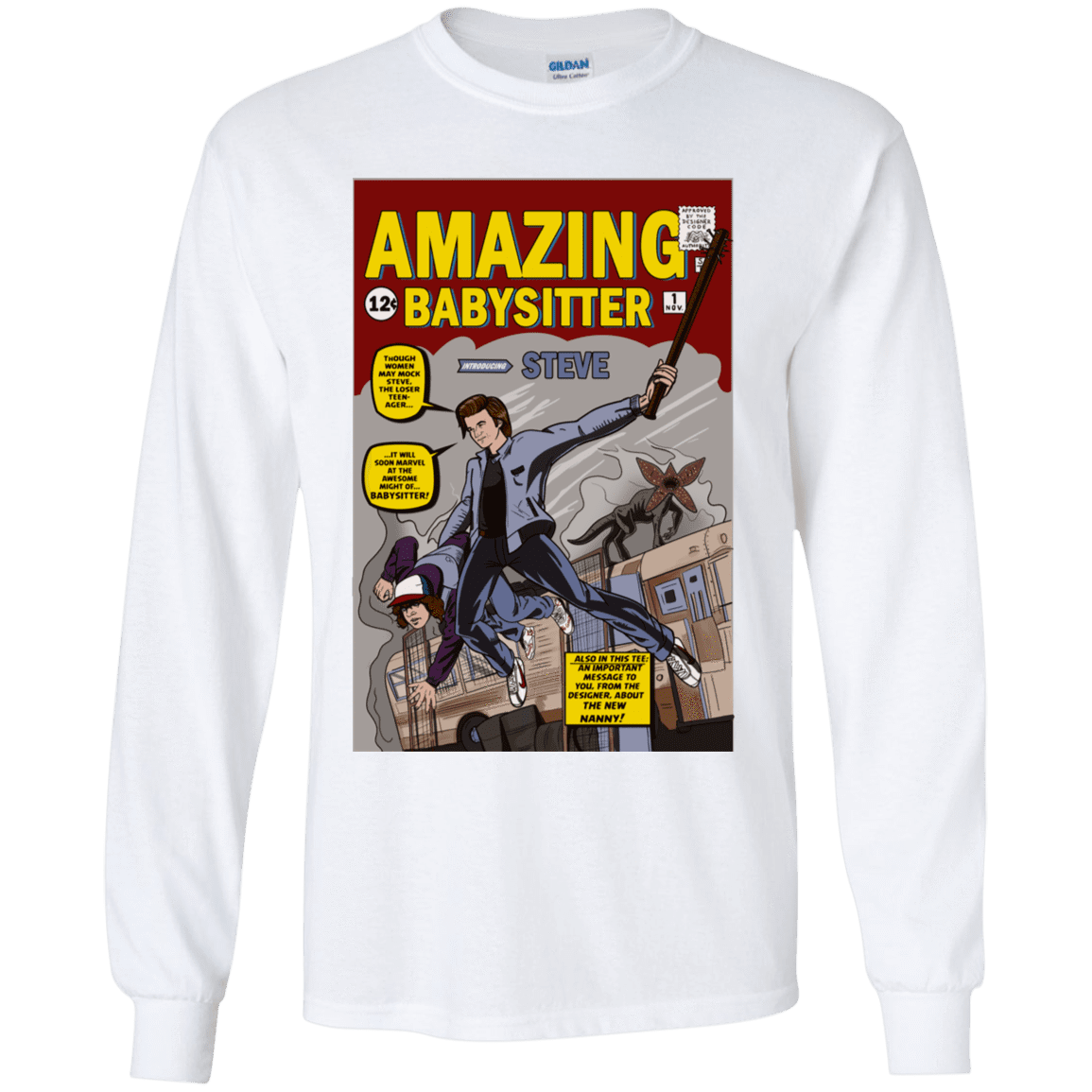T-Shirts White / YS The Amazing Babysitter Youth Long Sleeve T-Shirt