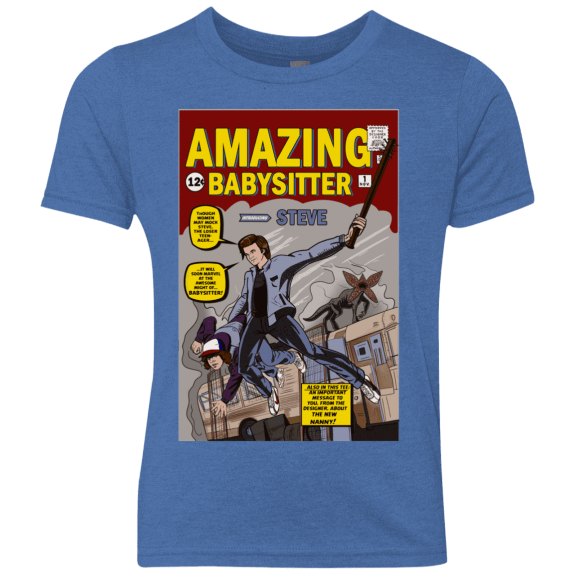 T-Shirts Vintage Royal / YXS The Amazing Babysitter Youth Triblend T-Shirt
