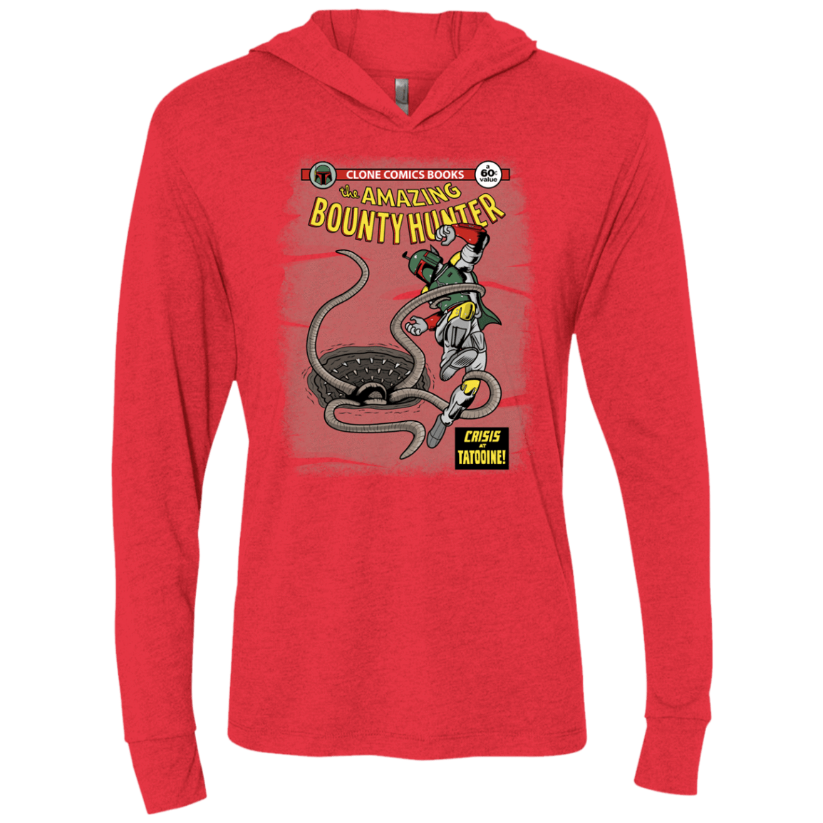 T-Shirts Vintage Red / X-Small The Amazing Bounty Hunter Triblend Long Sleeve Hoodie Tee