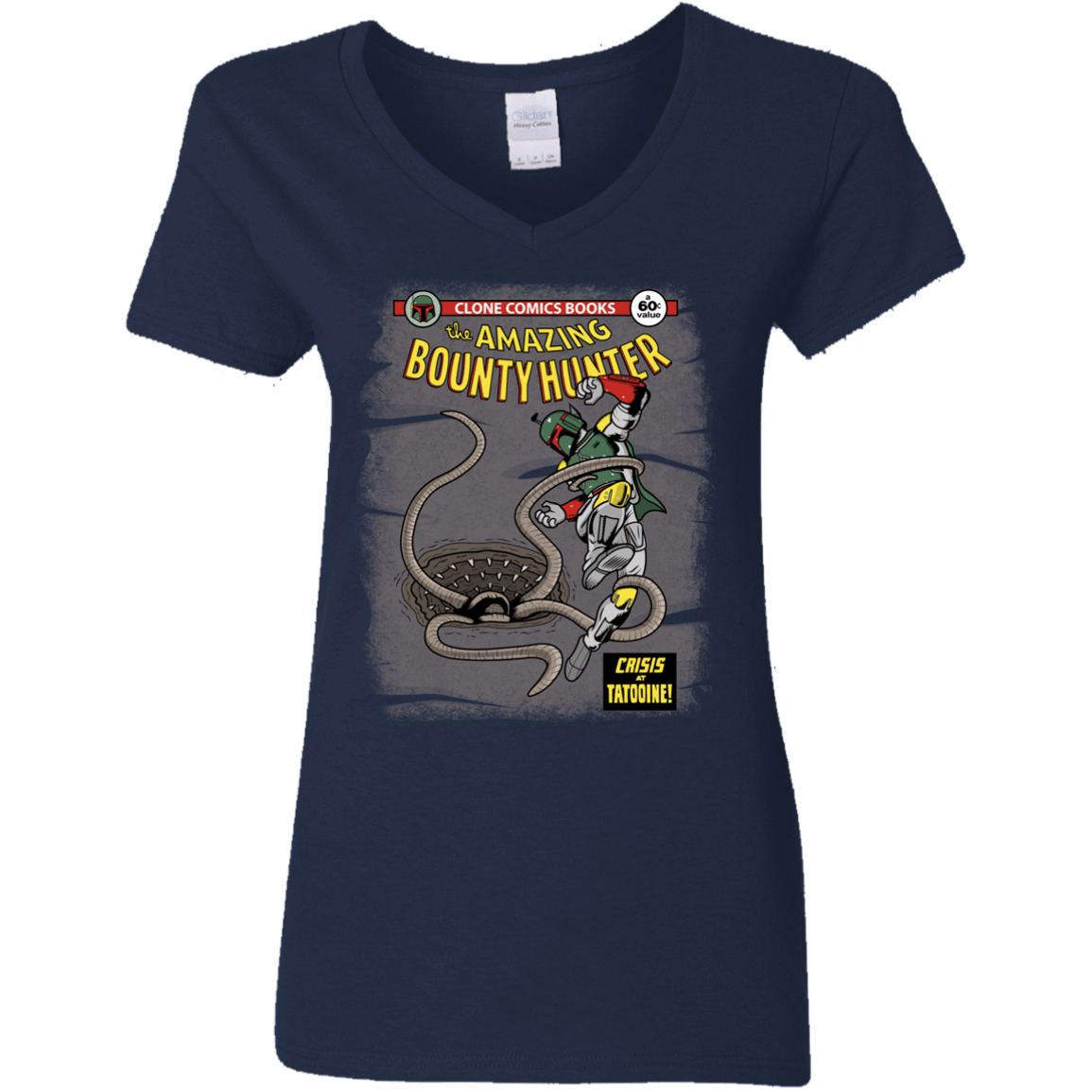 T-Shirts Navy / S The Amazing Bounty Hunter Women's V-Neck T-Shirt
