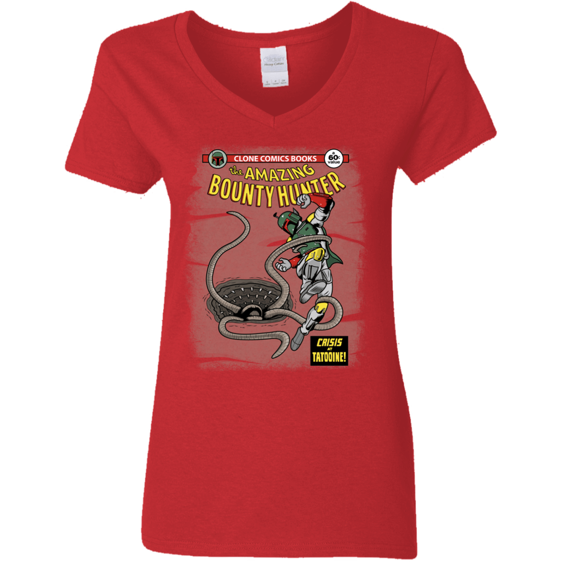 T-Shirts Red / S The Amazing Bounty Hunter Women's V-Neck T-Shirt
