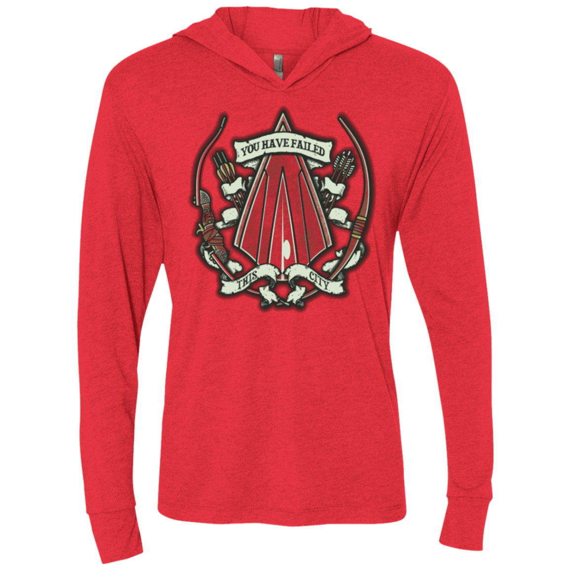 T-Shirts Vintage Red / X-Small The Arrow Crest Triblend Long Sleeve Hoodie Tee