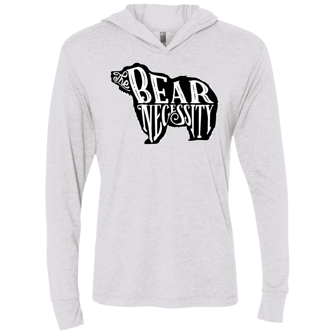 T-Shirts Heather White / X-Small The Bear Necessity Triblend Long Sleeve Hoodie Tee