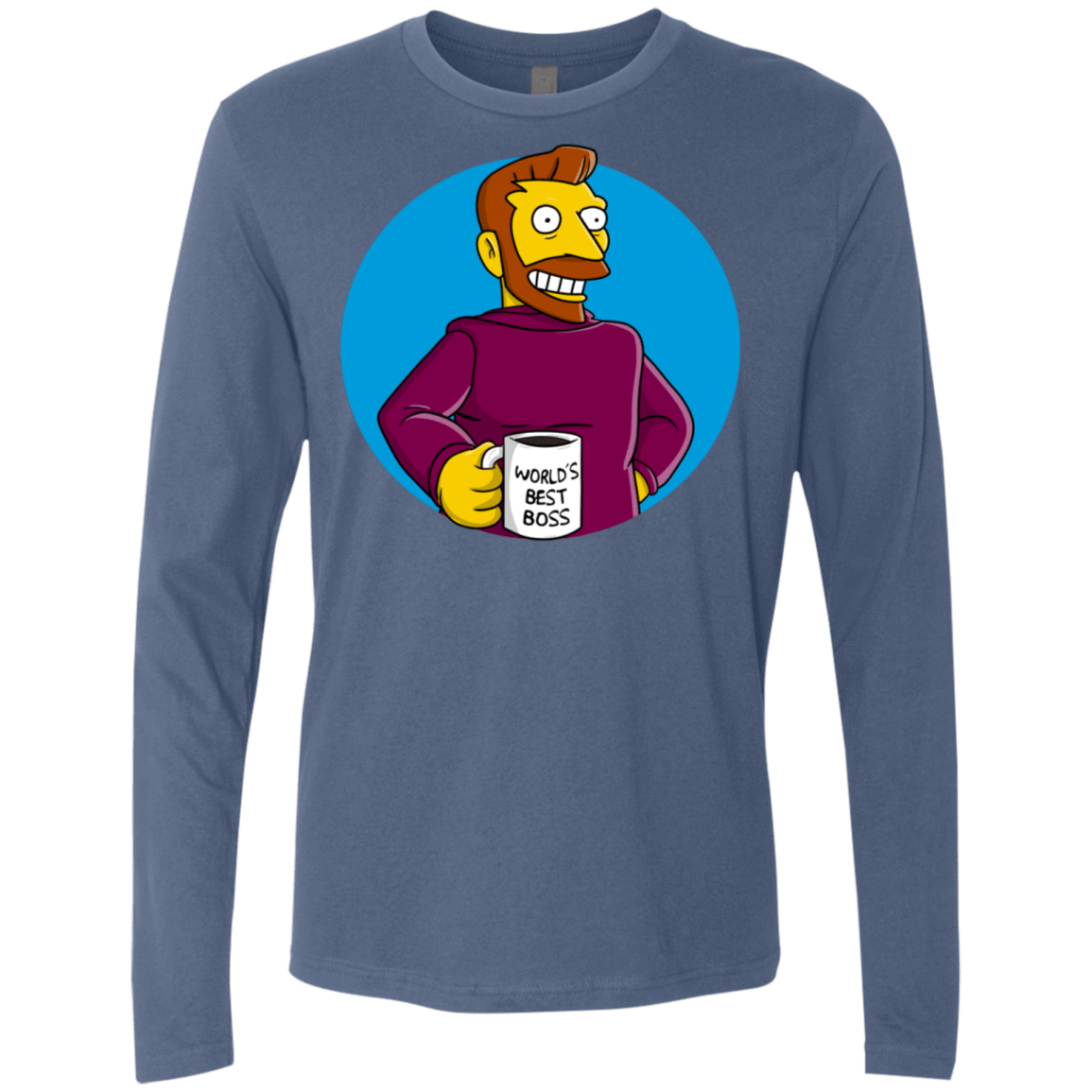 T-Shirts Indigo / S The Best Boss Men's Premium Long Sleeve