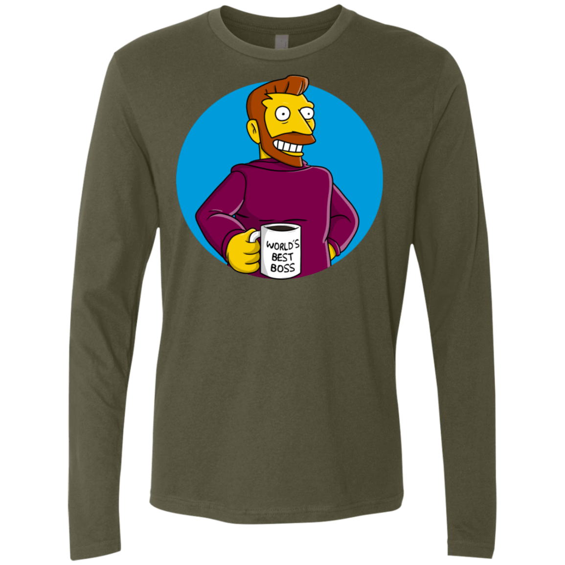 T-Shirts Military Green / S The Best Boss Men's Premium Long Sleeve