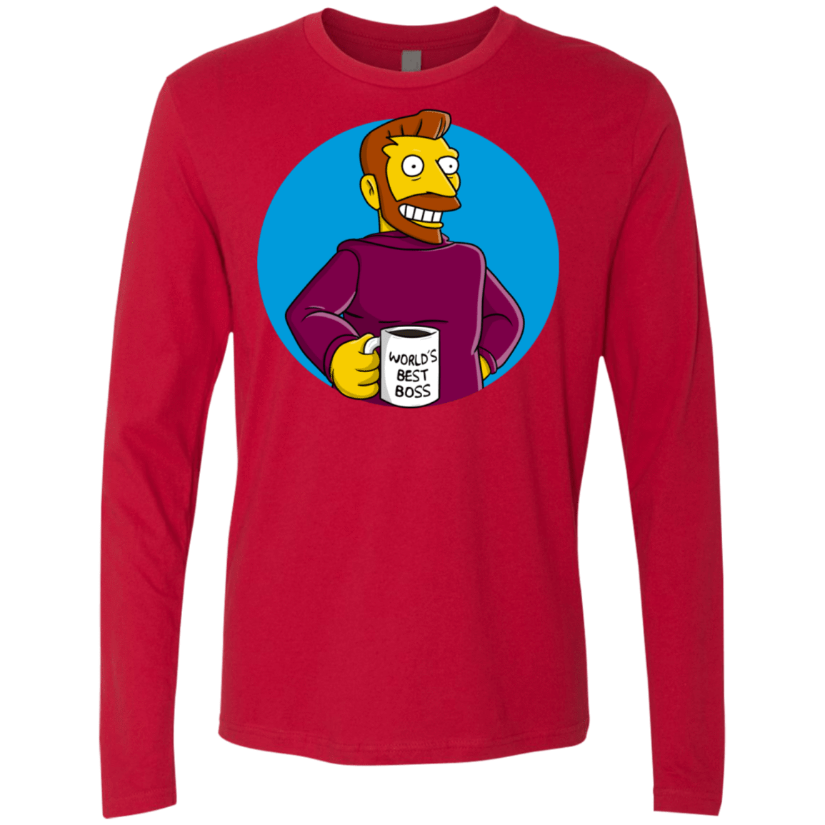 T-Shirts Red / S The Best Boss Men's Premium Long Sleeve