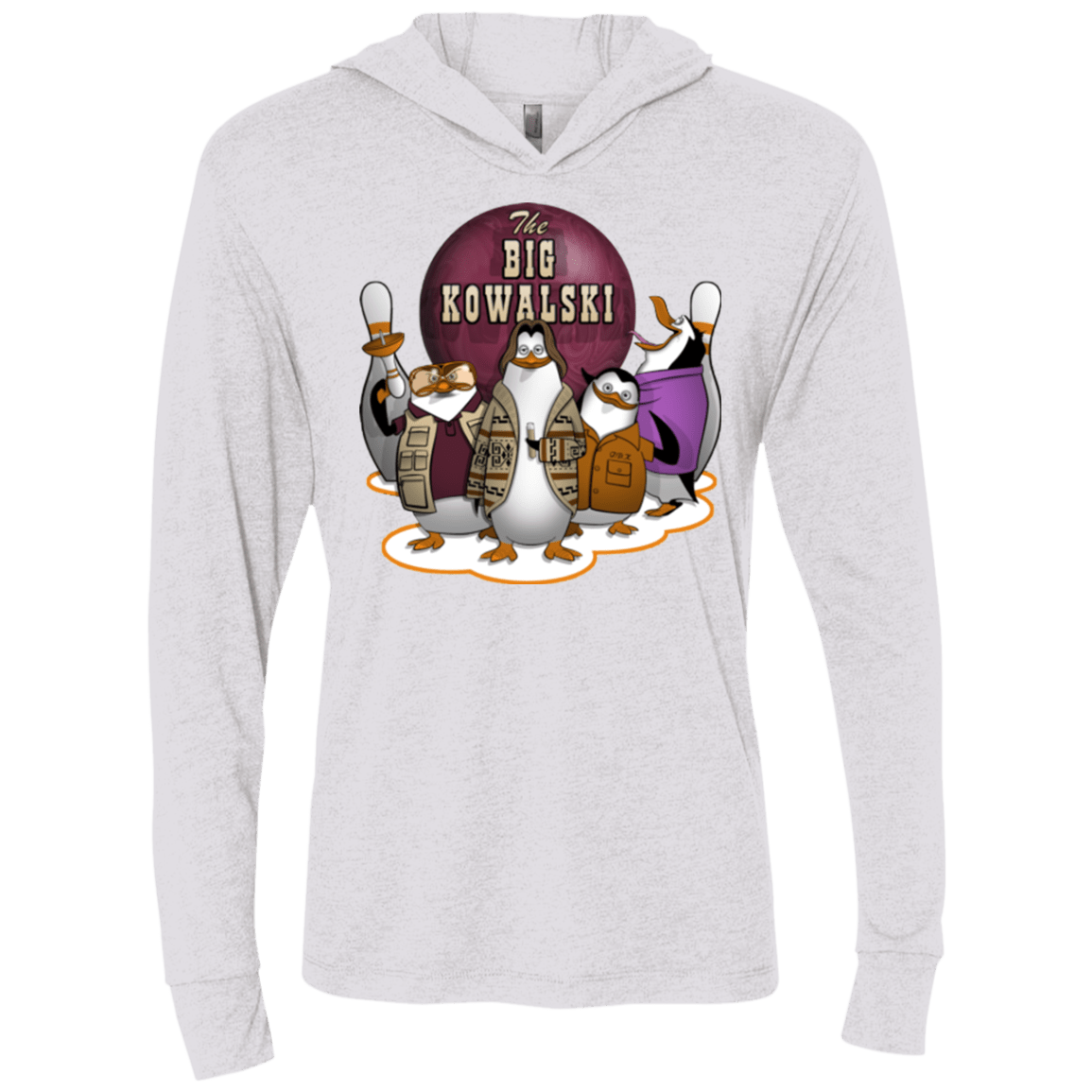 T-Shirts Heather White / X-Small The Big Kowalski Triblend Long Sleeve Hoodie Tee