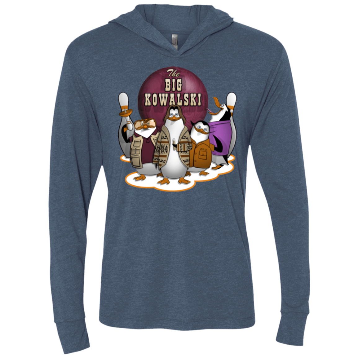 T-Shirts Indigo / X-Small The Big Kowalski Triblend Long Sleeve Hoodie Tee